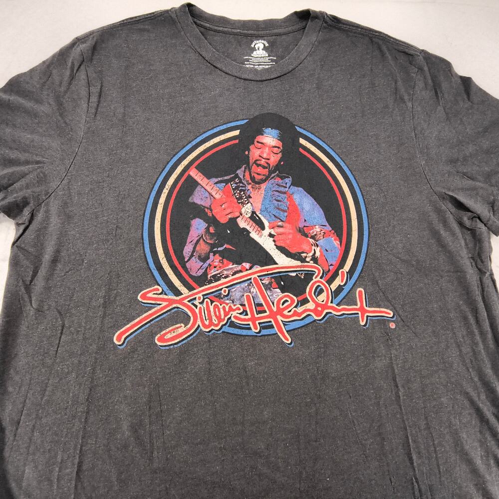 Jimi Hendrix Band Crew Neck Short Sleeve Graphic Shirt Mens Size Large L Gray